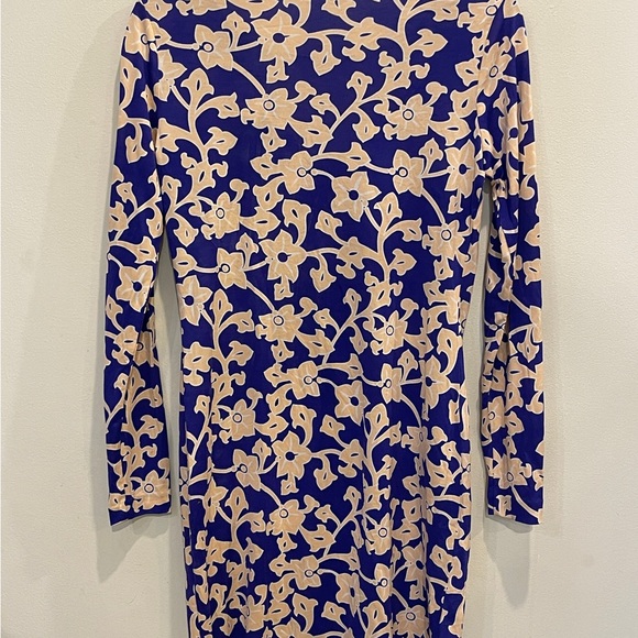 DVF Diane Von Furstenberg Long Sleeve Silk Reina Floral Mini Dress  Tunic - Picture 6 of 8